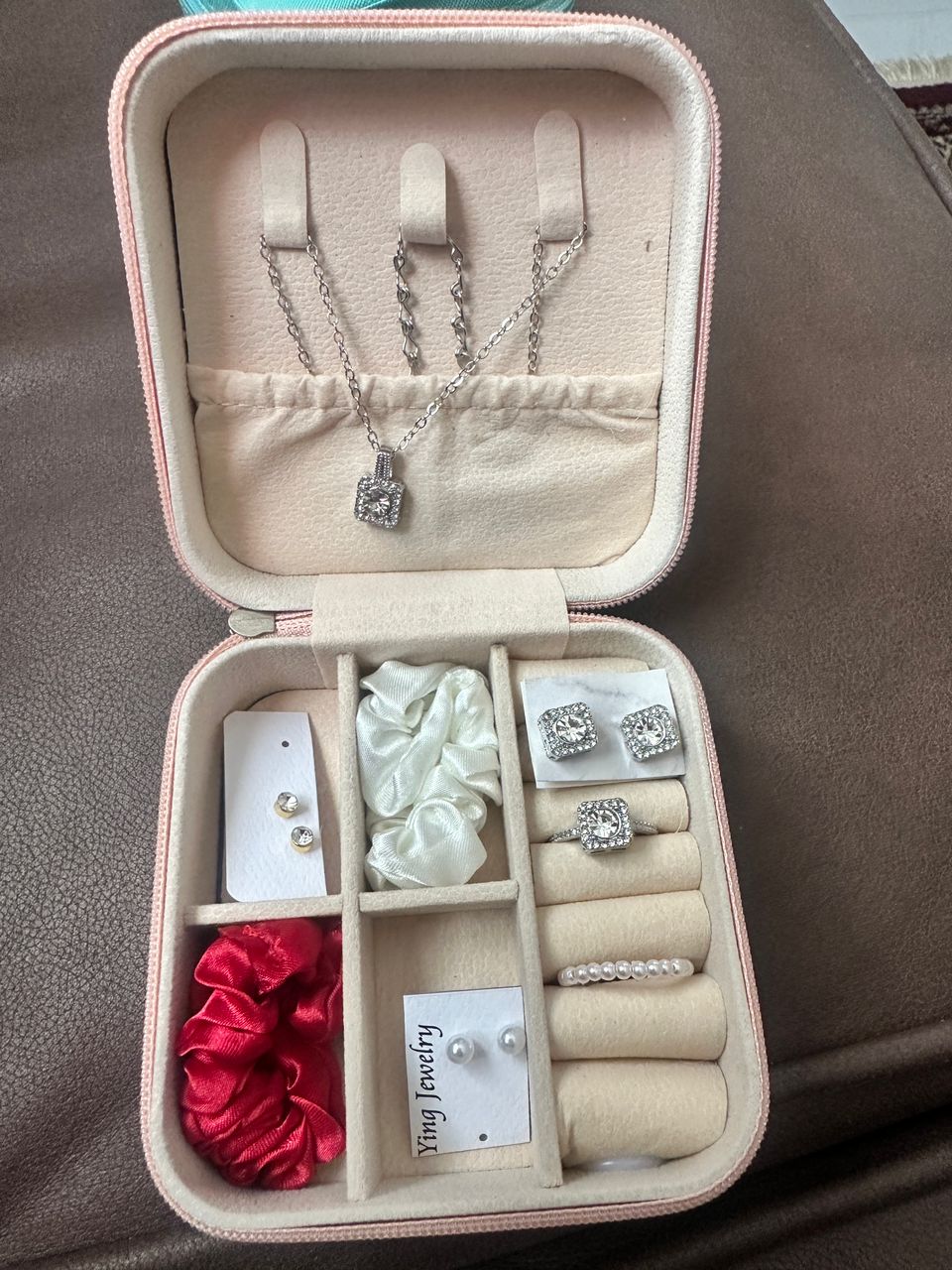 Luxury Travel Jewelry Organizer Box with Necklace, Earrings & Ring Set 💎✨